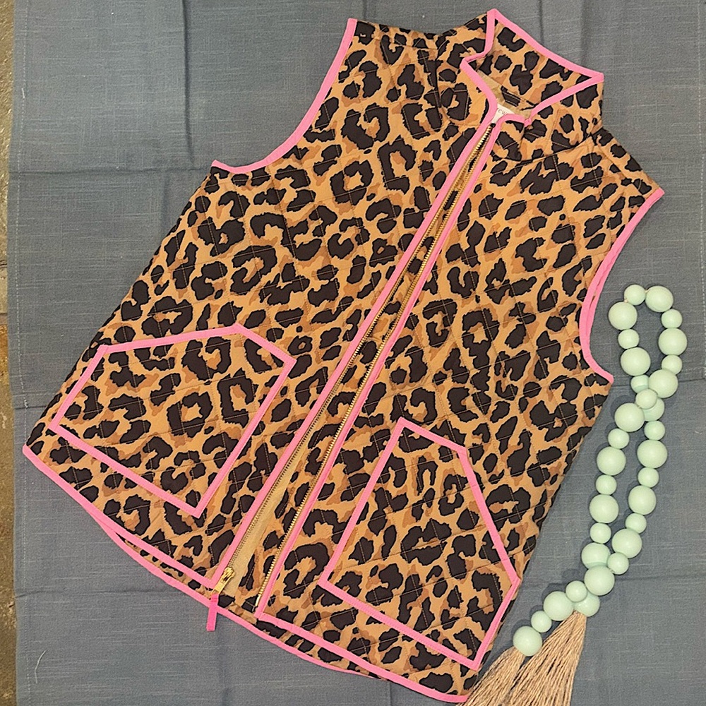 Girls Leopard print vest size 12- crew cuts